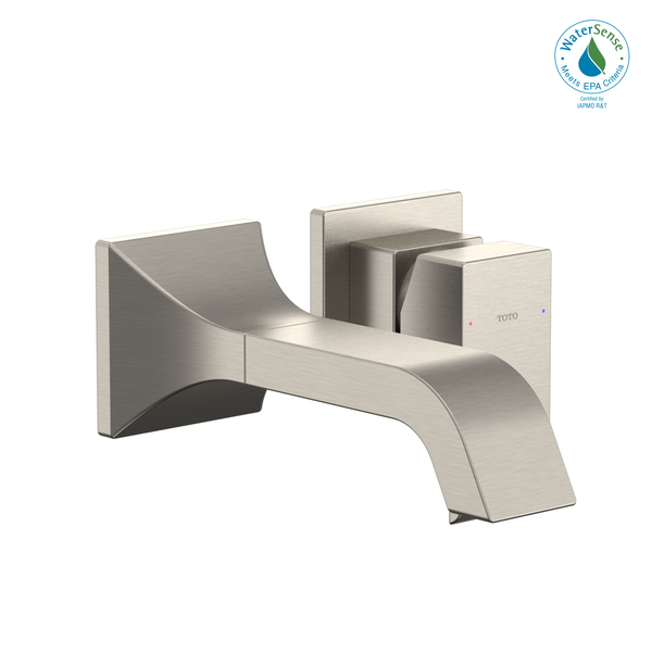 TOTO GC 1.2 GPM Wall-Mount Single-Handle Bathroom Faucet with COMFORT GLIDE Technology, Brushed Nickel TLG08307U#BN