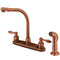 Kingston KB716ALSP Centerset Kitchen Faucet, Antique Copper