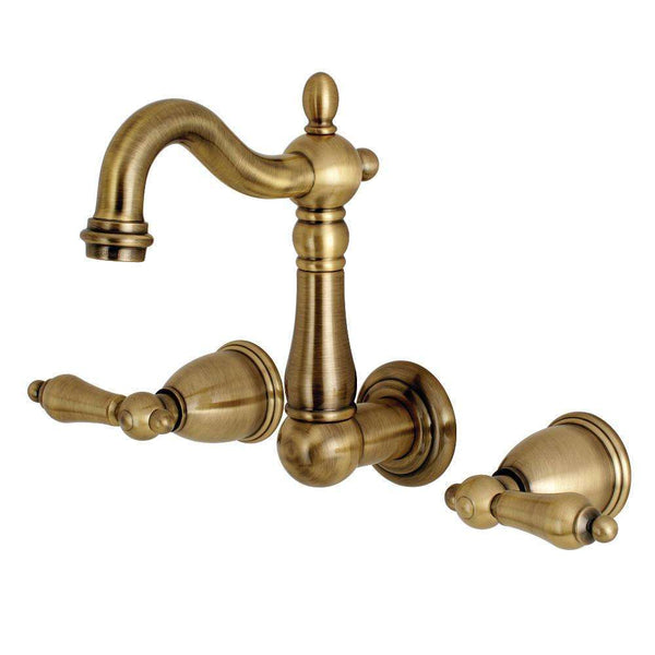 Kingston KS1223AL 8" Center Wall Mount Bath Faucet, Antique