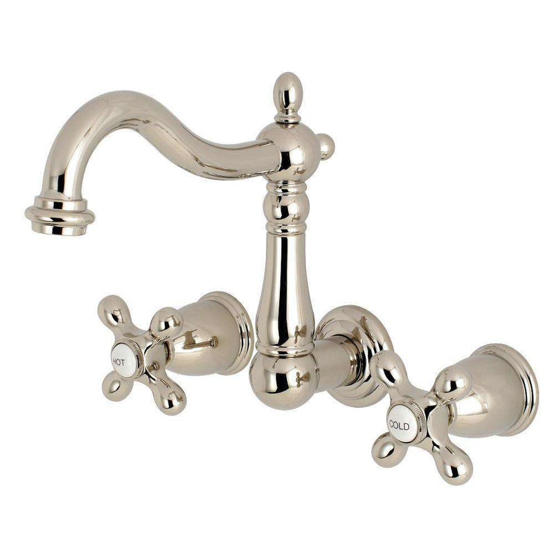 Kingston KS1256AX 8" Center Wall Mount Bath Faucet Nickel