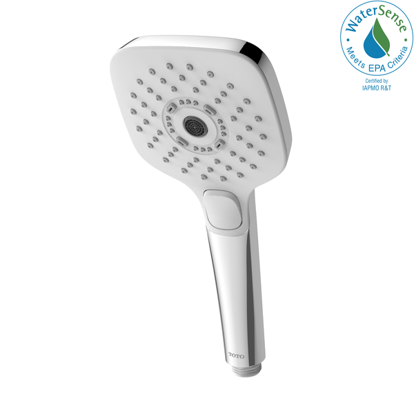 TOTO G Series Square Three Spray Modes 4 inch 1.75 GPM Handshower with ACTIVE WAVE, COMFORT WAVE, and WARM SPA, Polished Chrome TBW02015U4#CP