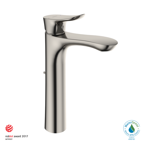 TOTO GO 1.2 GPM Single Handle Vessel Bathroom Sink Faucet with COMFORT GLIDETechnology, Polished Nickel TLG01307U#PN