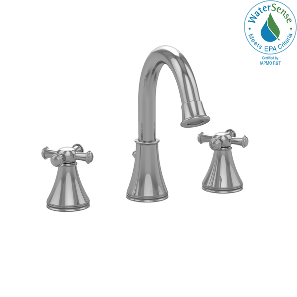 TOTO Vivian Alta Two Cross Handle Widespread 1.2 GPM Bathroom Sink Faucet, Polished Chrome TL220DDH12#CP