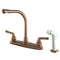 Kingston KB756 Centerset Kitchen Faucet, Antique Copper