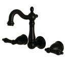 Kingston KS1220AL 8" Center Wall Mount Bath Faucet, Matte