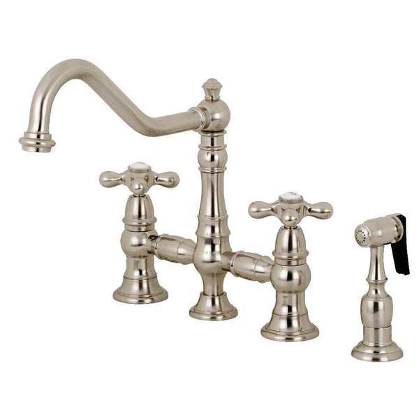 Kingston KS3278AXBS Restoration 8" Bridge Kitchen Faucet Sp