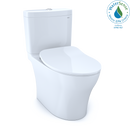 TOTO Aquia IV Two-Piece Elongated Dual Flush 1.28 and 0.8 GPF Toilet with CEFIONTECT and SoftClose Seat, WASHLET Ready, Cotton White MS446234CEMG