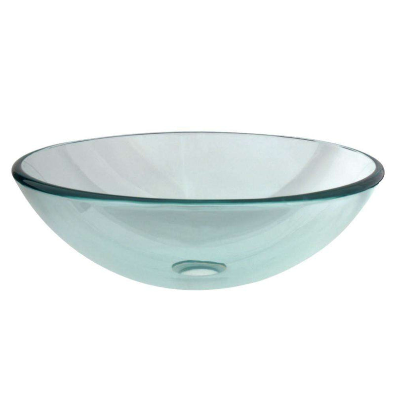 Kingston EVSPCC1 Round Tempered Glass Vessel Sink, Clear