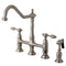 Kingston Brass KS1278TALBS Bridge Kitchen Faucet W/ Brass