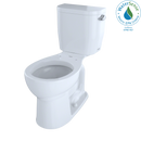 TOTO Entrada Two-Piece Round 1.28 GPF Universal Height Toilet with Right-Hand Trip Lever, Cotton White CST243EFR