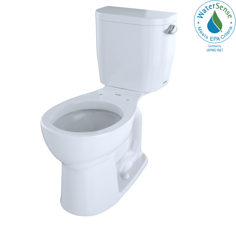 TOTO Entrada Two-Piece Round 1.28 GPF Universal Height Toilet with Right-Hand Trip Lever, Cotton White CST243EFR