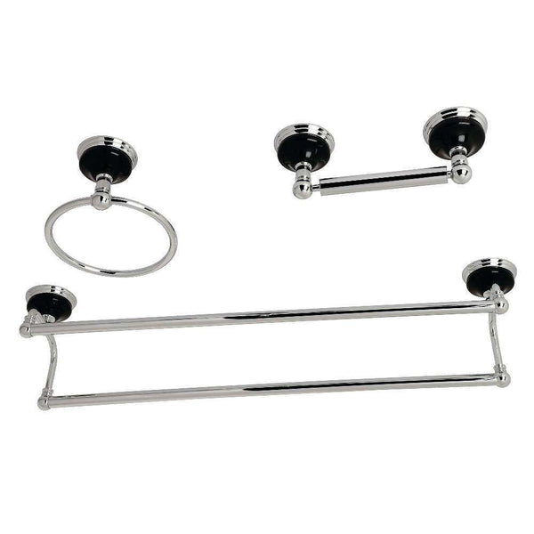 Kingston Brass BAK911348C Onyx 3-Piece Bath Accs Set