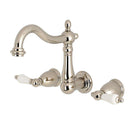 Kingston KS1256PL 8" Center Wall Mount Bath Faucet Nickel