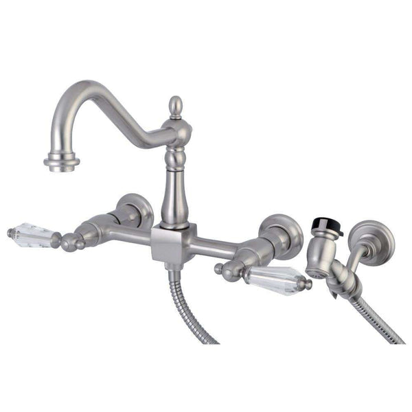 Kingston KS1248WLLBS 8" Centerset Wall Mount Kitchen Faucet