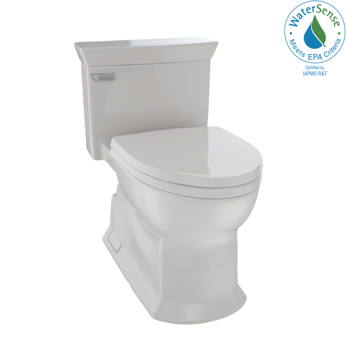 TOTO Eco Soir e One Piece Elongated 1.28 GPF Universal Height Skirted Toilet with CeFiONtect, Sedona Beige MS964214CEFG#12