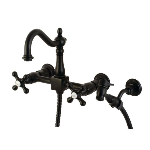 Kingston KS1260AXBS Heritage Wall Mount Bridge K Faucet