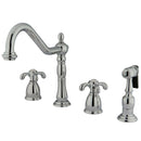 Kingston Brass KB1791TXBS Widespread Kitchen Faucet