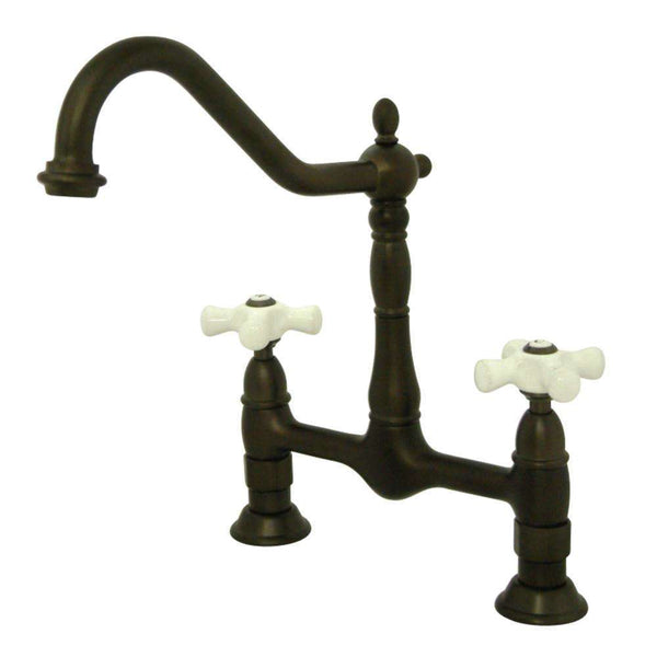 Kingston Brass KS1175PX Heritage Kitchen Bridge Faucet