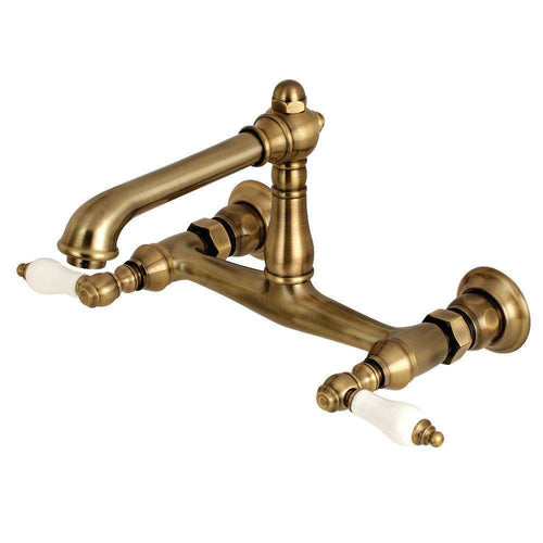 Kingston KS7243PL Wall Mount Bath Faucet, Antique