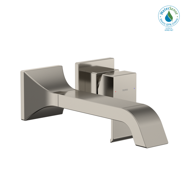 TOTO GC 1.2 GPM Wall-Mount Single-Handle Long Bathroom Faucet with COMFORT GLIDE Technology, Polished Nickel TLG08308U#PN