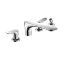 TOTO GO Two-Handle Deck-Mount Roman Tub Filler Trim with Handshower, Polished Chrome TBG01202U