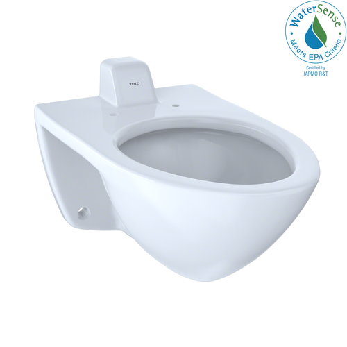 TOTO Elongated Wall-Mounted Flushometer Toilet Bowl with Back Spud, Cotton White CT708UV#01