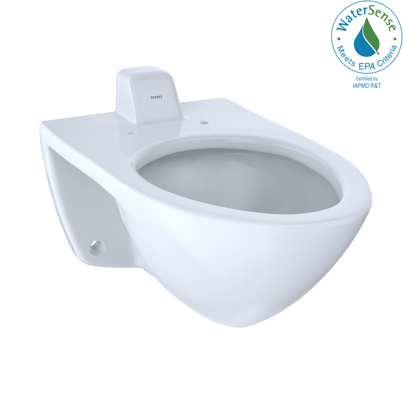 TOTO Elongated Wall-Mounted Flushometer Toilet Bowl with Back Spud, Cotton White CT708UV