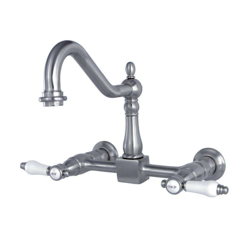 Kingston KS1248BPL 8" Centerset Wall Mount Kitchen Faucet