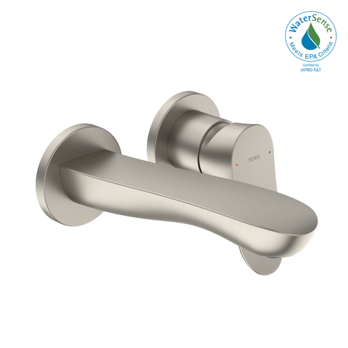 TOTO GO 1.2 GPM Wall-Mount Single-Handle Bathroom Faucet with COMFORT GLIDETechnology, Brushed Nickel TLG01310U#BN