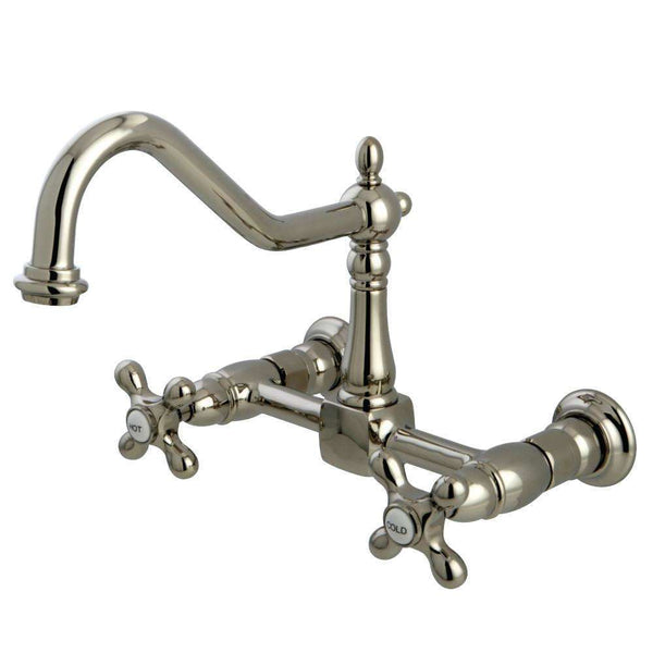 Kingston KS1246AX Heritage 8 in. Wall Mount Kitchen Faucet