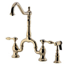 Kingston KS7752TALBS Bridge Kitchen Faucet W/Brass