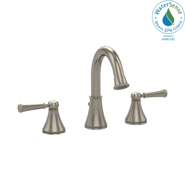 TOTO Vivian Alta Two Handle Widespread 1.5 GPM Bathroom Sink Faucet, Brushed Nickel TL220DD1H#BN
