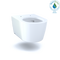 TOTO RP Wall-Hung Contemporary D-Shape Dual Flush 1.28 and 0.9 GPF Toilet with CEFIONTECT, Cotton White CT447CFG#01