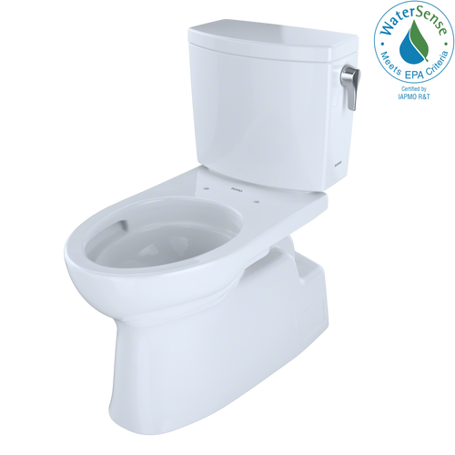 TOTO Vespin II 1G Two-Piece Elongated 1.0 GPF Universal Height Skirted Toilet with CeFiONtect and Right-Hand Trip Lever, Cotton White CST474CUFRG#01