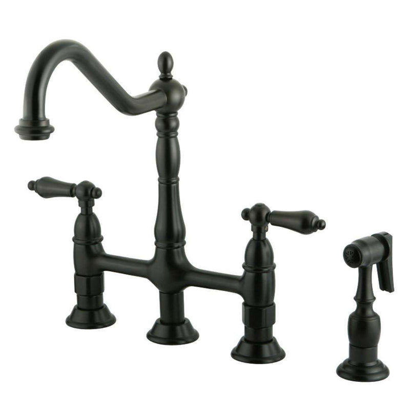 Kingston KS1275ALBS Heritage 8 in. Bridge Kitchen Faucet W/