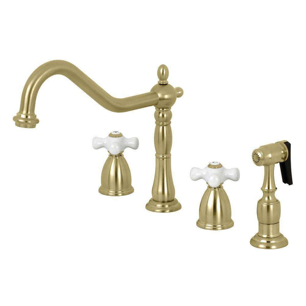 Kingston Brass KB1797PXBS 8" Wsp Kitchen Faucet W/ Brass Sp