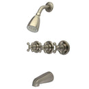 Kingston Brass KB238AX Tub and Shower Faucet, Brushed Nickel