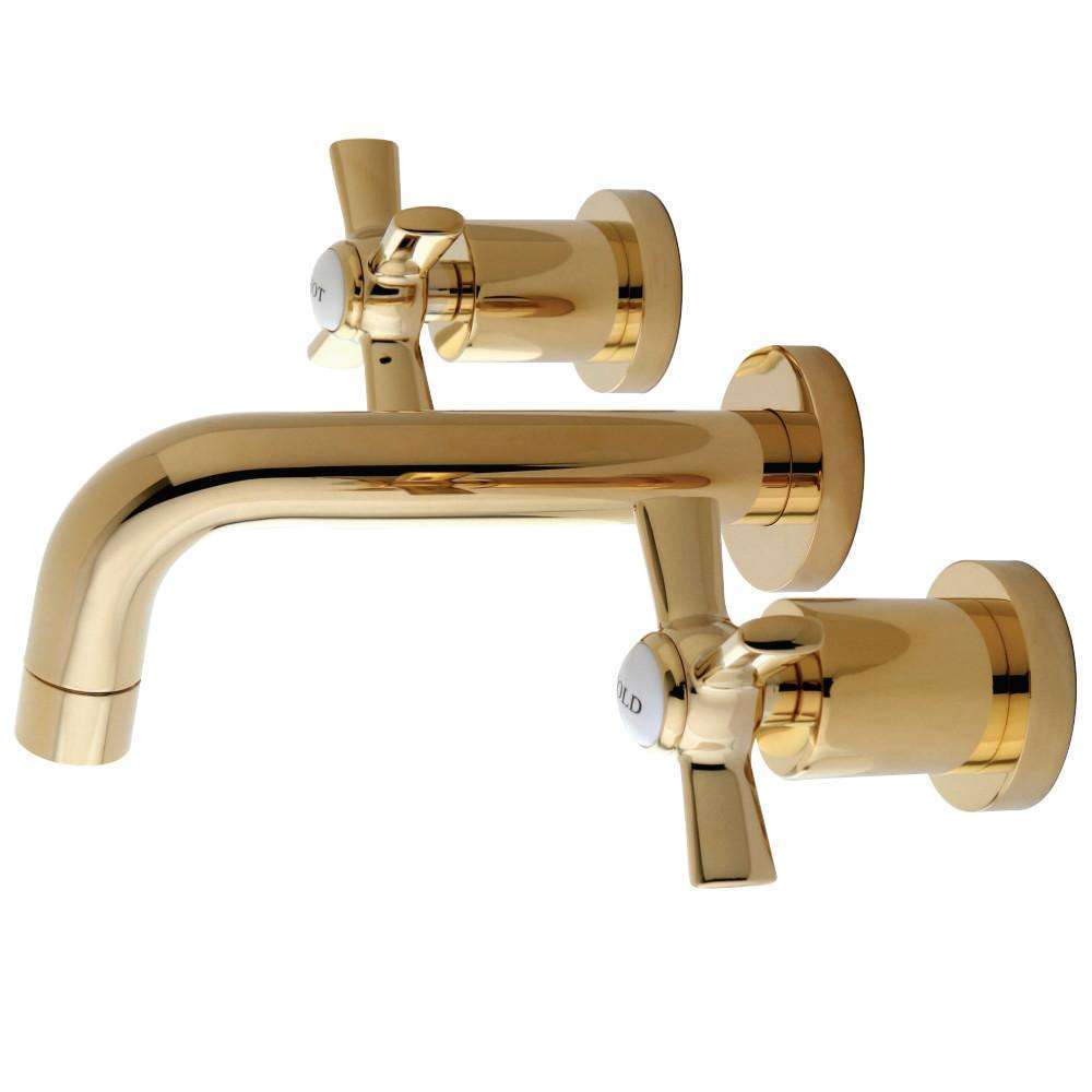 Kingston KS8122ZX Millennium 2-Hnd Wall Mount Bath Faucet