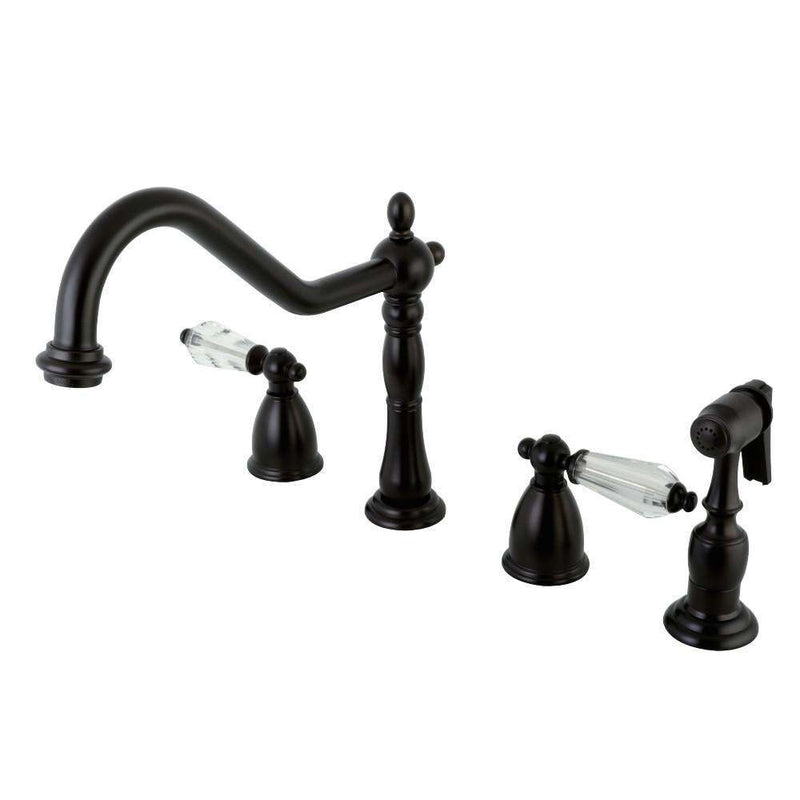 Kingston Brass KB1795WLLBS Widespread Kitchen Faucet Bronze