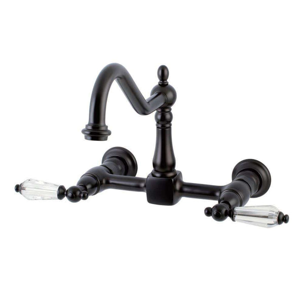 Kingston KS1245WLL 8" Centerset Wall Mount Kitchen Faucet