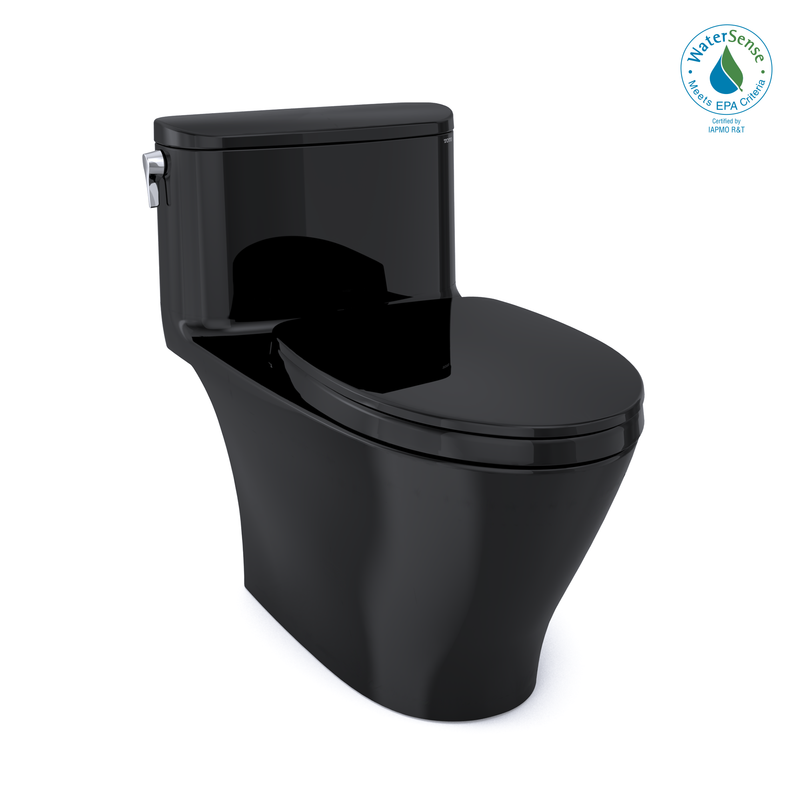 TOTO Nexus 1G One-Piece Elongated 1.0 GPF Universal Height Toilet with SS124 SoftClose Seat, WASHLET Ready, Ebony MS642124CUF