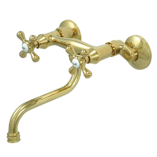 Kingston Brass KS216PB 6" Adj Center Wall Mount Bath Faucet