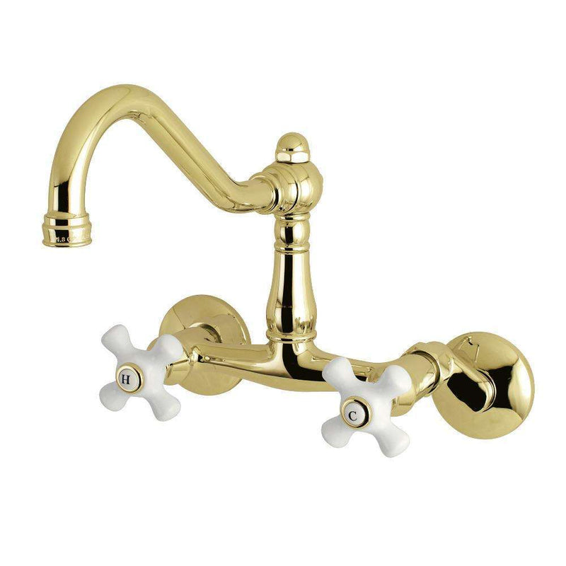 Kingston Brass KS3222PX Vt 6" Adj Center Wall Mount Kitchen