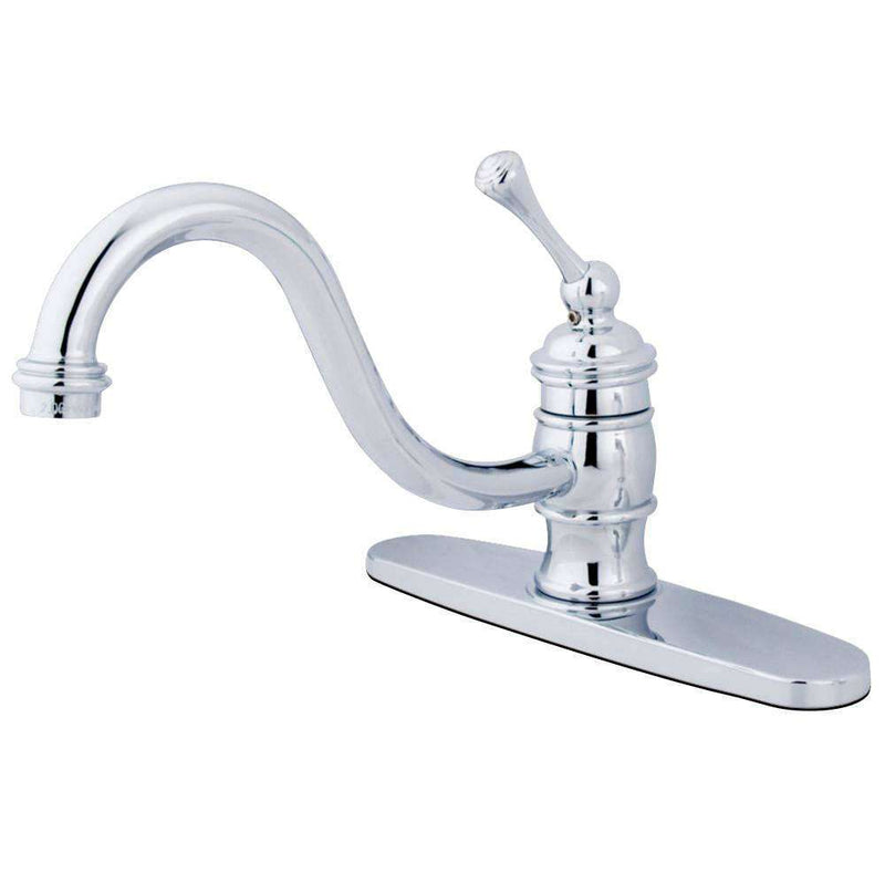 Kingston KB3571BLLS Restoration 8" Centerset Kitchen Faucet