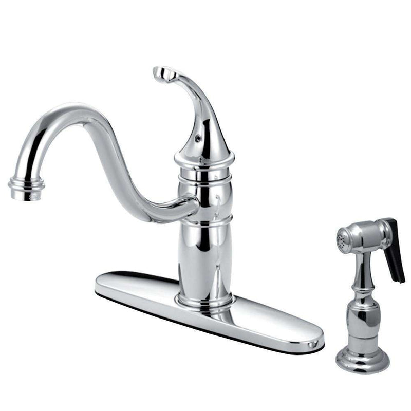 Kingston KB1571GLBS Georgian 8" Centerset Kitchen Faucet W/