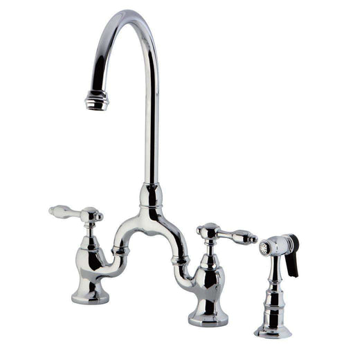 Kingston Brass KS7791TALBS Bridge Kitchen Faucet W/ Brass