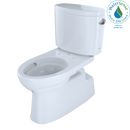 TOTO Vespin II Two-Piece Elongated 1.28 GPF Universal Height Skirted Toilet with CeFiONtect and Right-Hand Trip Lever, Cotton White CST474CEFRG