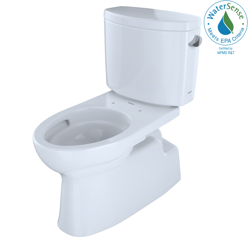 TOTO Vespin II Two-Piece Elongated 1.28 GPF Universal Height Skirted Toilet with CeFiONtect and Right-Hand Trip Lever, Cotton White CST474CEFRG