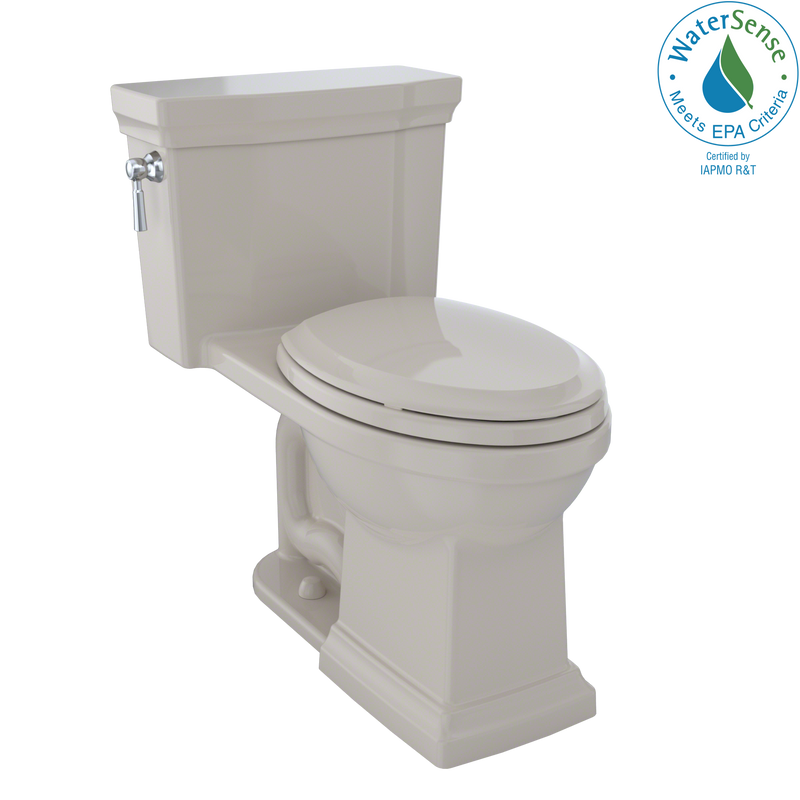 TOTO Promenade II 1G One-Piece Elongated 1.0 GPF Universal Height Toilet with CeFiONtect, Bone MS814224CUFG