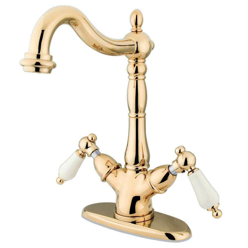 Kingston Brass KS1492PL Vessel Sink Faucet, Polished Brass